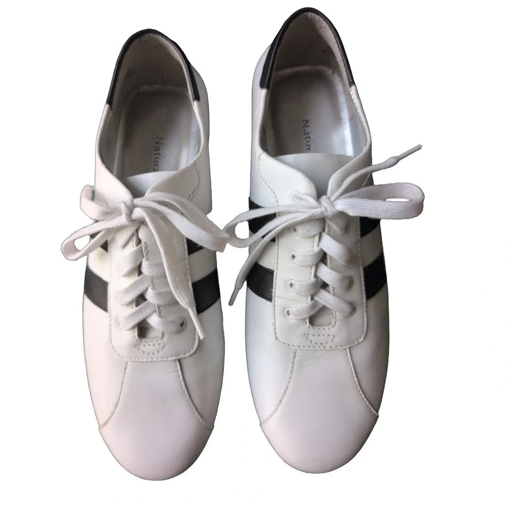 Naturalizer Women's White And Black Lace Up Comfort Sneaker Shoe 8 N - Picture 4 of 7